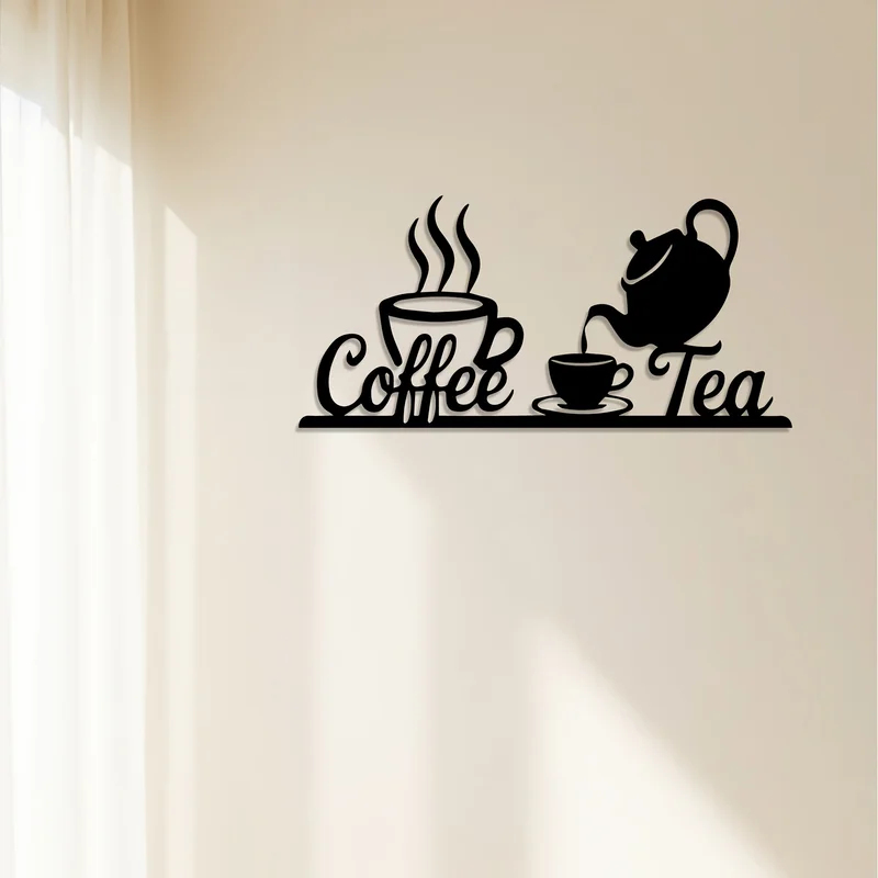 Coffee Tea Icon - Insegna da Parete Rustica in Metallo