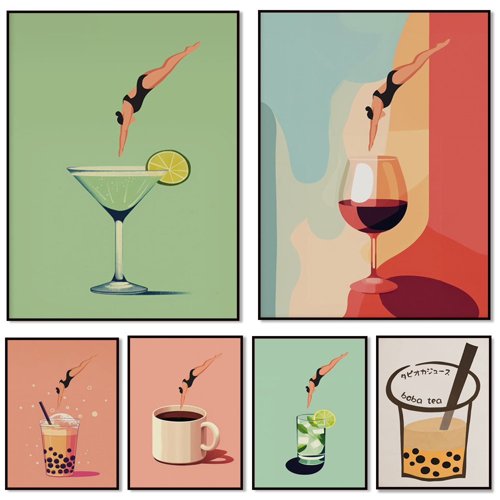 Arte della parete del vino, gi - Coffee Tea Poster recensione e prezzo