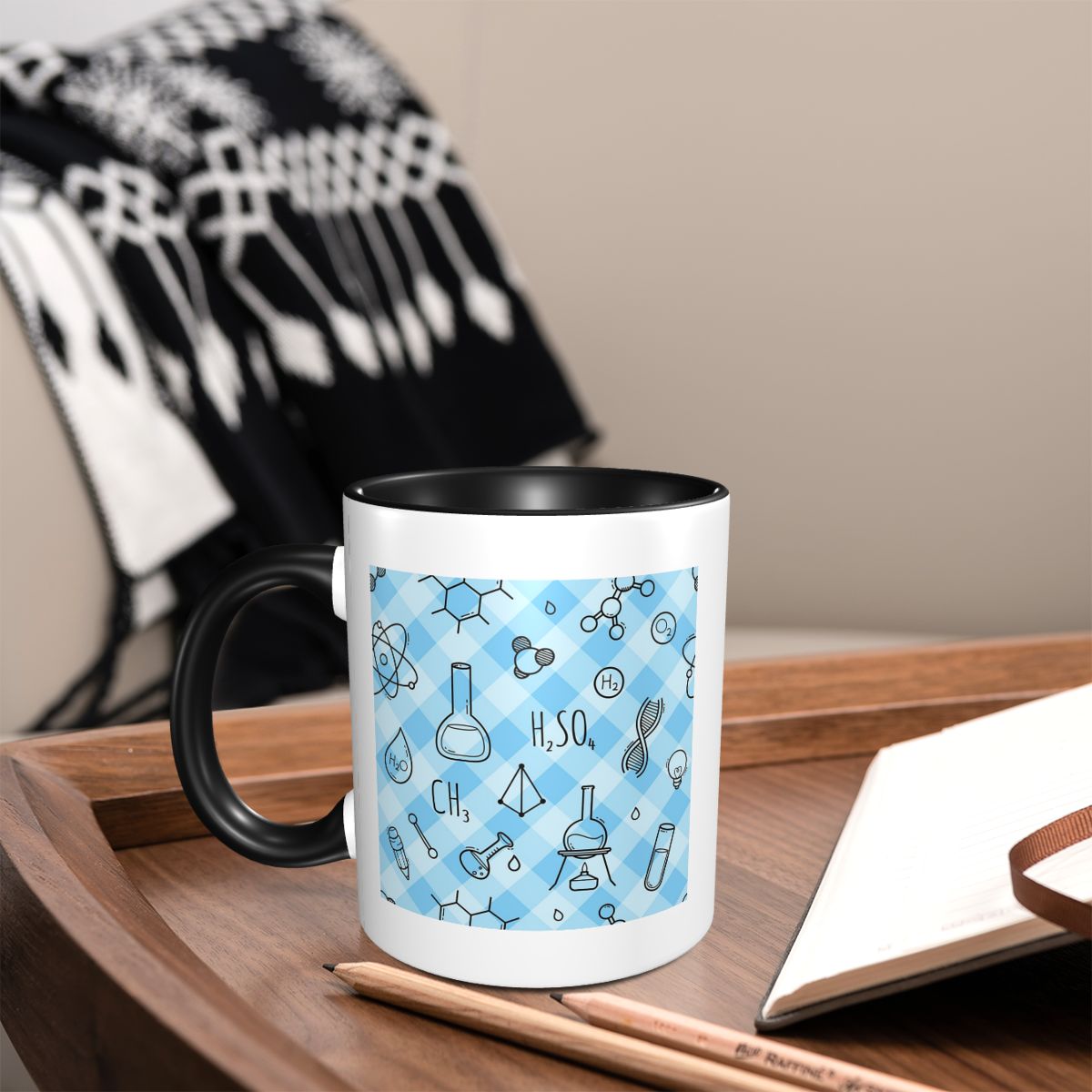 Science Icons Plaid Pattern A  - Coffee Tea Icon recensione e prezzo